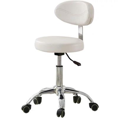 China Durable Barber Shop Beauty Salon Rolling Stool With Backrest Stool Therapist Salon for sale