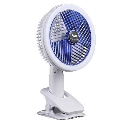 China Four Different Modes Installation LingDong Clip Fan Portable USB Stroller Fans with 4 Speeds Quiet Clip on Mini Table Fan 360 Rotating Battery Powered White for sale