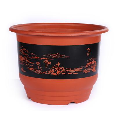 China Transitional Fabric Glazed Terracotta Used Nursery Packaging Plastic Flower Pots for sale