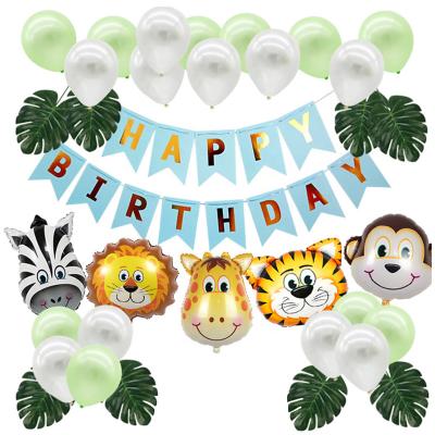 China Paper LUCKY Arch Animal Farm Happy Garland Balloons Set For Kids Birthday Party for sale