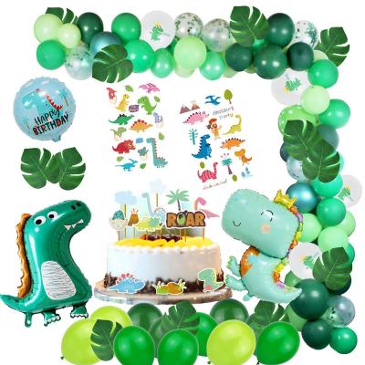 China Paper LUCKY Boy Birthday Party Decorated Dinosaur Jungle Balloon Themed Arch for sale