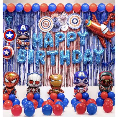 China Amazing LUCKY Avengers Spider-Man Ant People Happy Birthday Latex Balloons Decorating Paper Cake Topper Party Decorations Party Supplie for sale