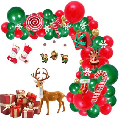 China Wholesale Mall Costume LUCKY Christmas 12 Inch Paper Balloon Set Santa Decorated Latex Holiday Party for sale