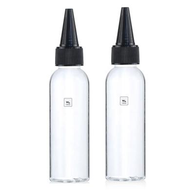 China 30ml 50ml 100ml 120ml 150ml 250ml Cosmetic Warm White Clear PET Plastic Squeeze Oil Applicator Tattoo Ink Bottle With Twist Top Cap for sale