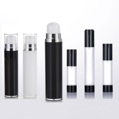 China New Cosmetic 15ml 30ml 50ml Matte Frosted Black Airless Pump Spray Bottle Packaging for sale