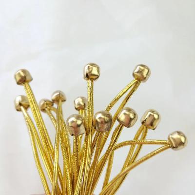 China Eco-Friendly Barbed Rope Gold Barb End Loop Elastic Barbed Rope Ball Cords With Metal Braided Polyester Plus Rubber Customize for sale