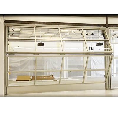 China Aluminum Hydraulic Power Compact Dual Panel Horizontal lift Bi-folded Toughened Glass Commercial Door for sale