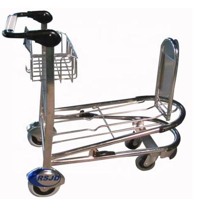 China 2019 New Tools Stainless Steel 4 Wheel Airport Luggage Trolley Cart for sale