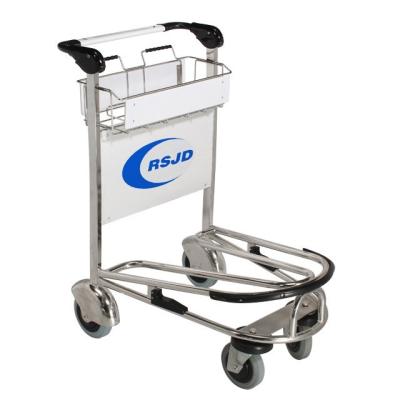 China Carry Luggage 4 Wheel Stainless Steel Luggage Airport Passenger Trolley for sale