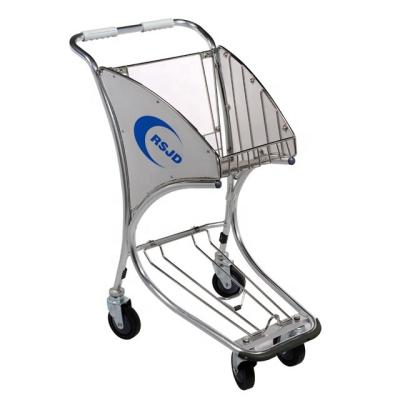 China Unfolding Stainless Steel 4 Wheel Airport Shopping Trolley For Duty Free Shop for sale