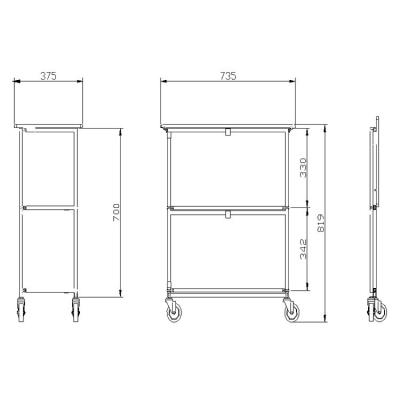 China Tools Airline Airplane Plane Folding Table Folding Trolley for sale