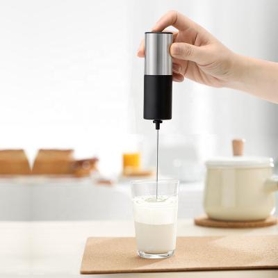 China Viable Wholesale Electric Handheld Automatic Milk Frother Stainless Steel Coffee Foam Maker Milk Frother Gift Set for sale