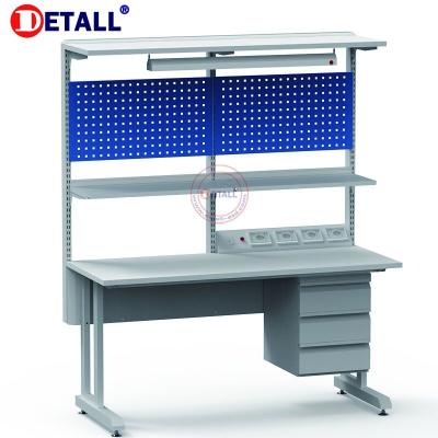 China Detall ESD Industrial Mobile Phone Adjustable Work Bench Used Industrial ESD Electronic Workbenches for sale