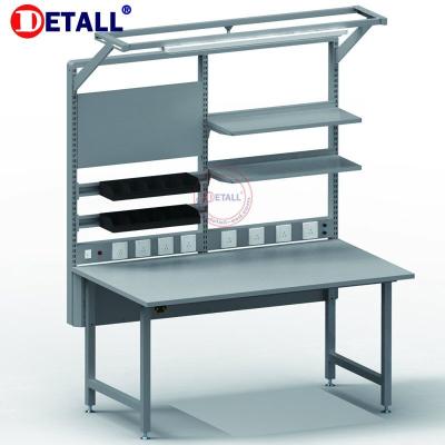 China Detall Mobile Computer Repair Hotels Mobile Phone Repair Work Bench Electronic Desk With Shelf for sale