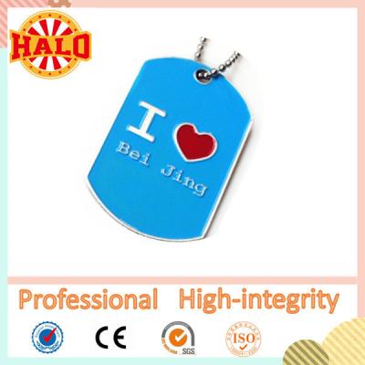 China Heart shape name dog tag thick sublimation dog tag keychain for sale