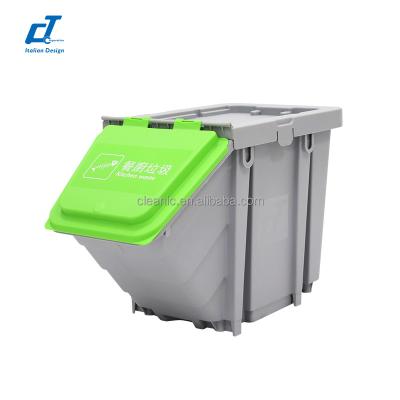 China Sustainable Eco Friendly Waste Sorting Small Flame Retardant PP Plastic Recycle Classification Bin For Commercial Office for sale