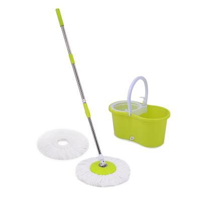 China Sustainable Microfiber Rotating Squeeze Wipe Green Plastic Magic Bucket Rolls No 360 Spin Super Brooms And Bucket Set for sale