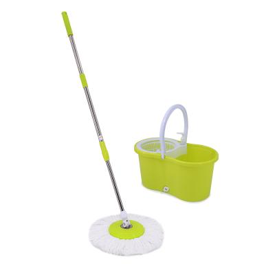 China Save Effort 360 Rotating Squeeze Broom Green Plastic Magic Bucket No Wheels Spin Brooms With Bucket for sale