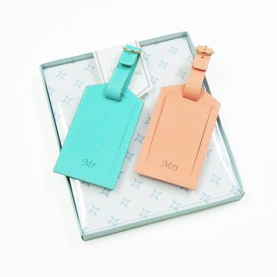 China New Business Gift Design Mr Mrs Luxury Luggage Tag Wedding Favor Gift Set for sale