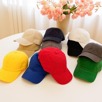 China COMMON Wholesale Hot Sale Solid Color 6 Panel Curved Brim Washed Cotton Breathable Baseball Cap for sale