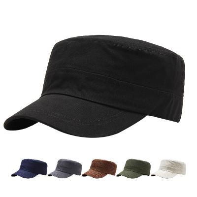 China Wholesale COMMON Hats Simple Military Hat Flat Top Cotton Sports Hat Flat Top Army Military Hat for sale