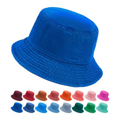 China 2022 Wholesale Custom Men's Cotton Bucket Hat White Solid Color Washed Plain Fisherman Hats Sun Protection High Quality Bucket Hats for sale