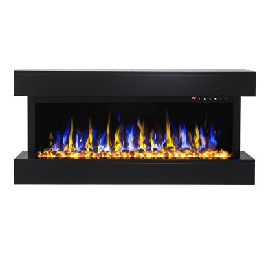 China Side View Of Household 3 50 Inch Wall Mounted Floating Electric Fireplace Mantel Suits for sale