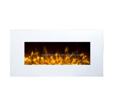 China Household Decorative White Electric Wall Mount Fireplace Heater With Artificial Firewood for sale