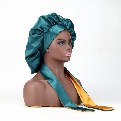 China Acceptable Double Layer Satin Logo Sleep Hoods Hood and Satin Silk Hair Wraps for sale