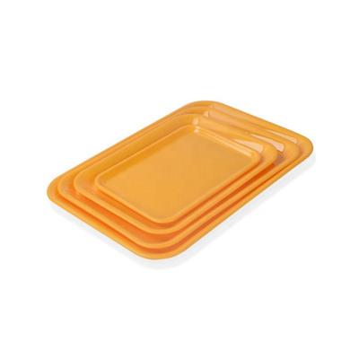 China Disposable Custom Colored Plastic Melamine Food Serving Serving Tray For Tableware for sale