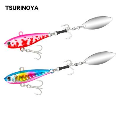 China TSURINOYA Metal Metal Spinner Bait Fishing Lure 24g 43mm Lure Spoon Jig Head VIB Saltwater Bass Mackerel Sinking Hard Bait THANK YOU for sale