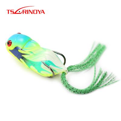 China TSURINOYA Rubber Fishing Lure Artificial Frog LY21 Cicada Froggy 15.5g 65mm Snap Soft Baits Plastic Topwater Snakehead Insect Lure for sale