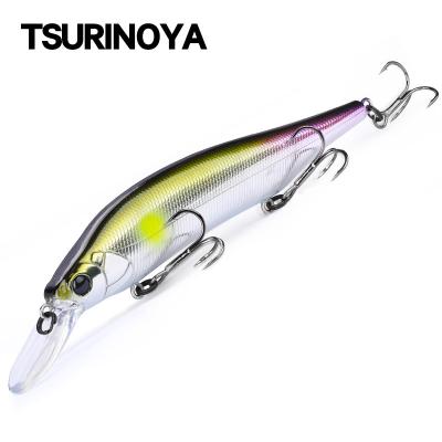 China ABS Plastic TSURINOYA 115mm 17.2g Hanging Minnow Fishing Lure Tungsten Weight System Hard Mount Pike Jerkbait Long Baits for sale