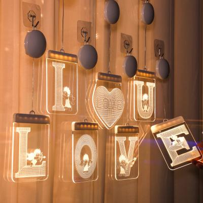 China Valentine Table Decoration Wedding Light LOVE YOU Ornament Decoration Holiday Light AAA Battery Types 3D LED Valentine Decor Lighting For Home Decor for sale