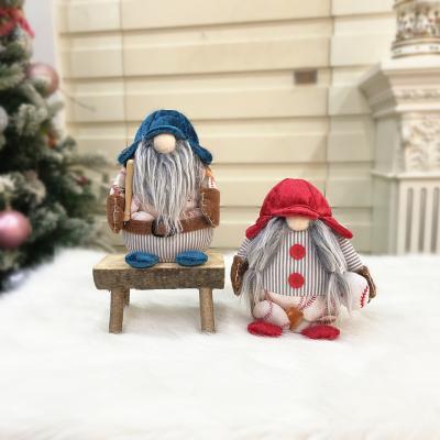 China New Eco-Freindly Christmas Decorations Sports Gnome Faceless Rudolph Doll Christmas Santa Claus Ornament for sale