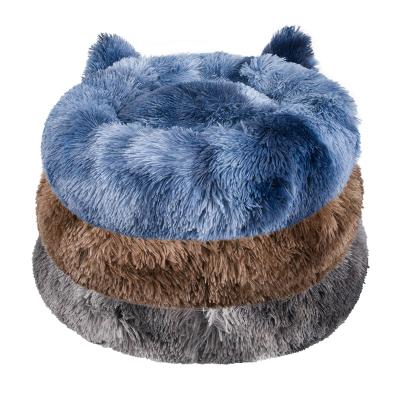 China Custom Sustainable Wholesale Luxury Warm Soft Plush Comfortable Dog Bed For Sleeping Winter Pet Supplies for sale