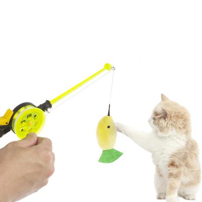 China New Design Customized Viable Wholesale Cat Stick Toy With Fish Toys Interactive Cat Toys for sale