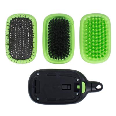 China Viable Wholesale Customized 3 in 1 Removable Pet Grooming Kit Dog Brush ABS Pet Massage Comb for sale