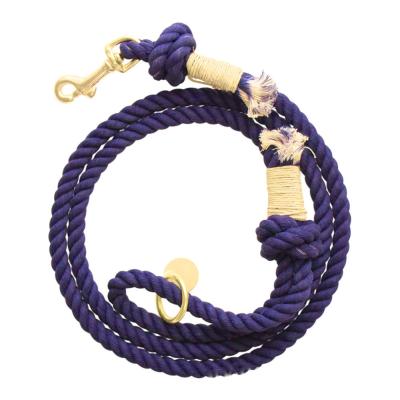 China Wholesale Customized Multi Color Durable Cotton Rope Dog Leash And Collar Set DETACHED for sale