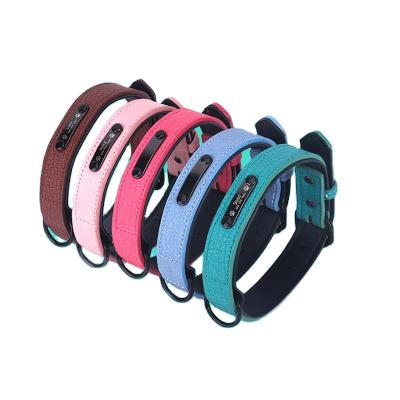 China Wholesale DETACHED Adjustable PU Dog Collar Custom Logo And ID Pet Collar for sale