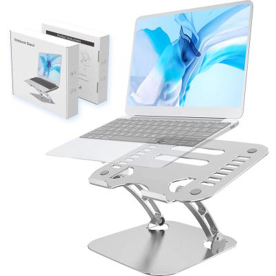 China Adjustable Aluminum Metal Laptop Stand Computer Bracket Tablet Clamp (Height) Adjustable Wholesale Size for sale