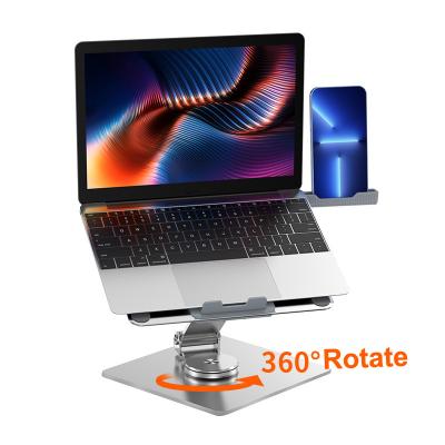 China (Others) 360 Adjustable Rotatable Portable Aluminum Notebook Macbook Bracket Laptop Stand with Phone Holder for sale