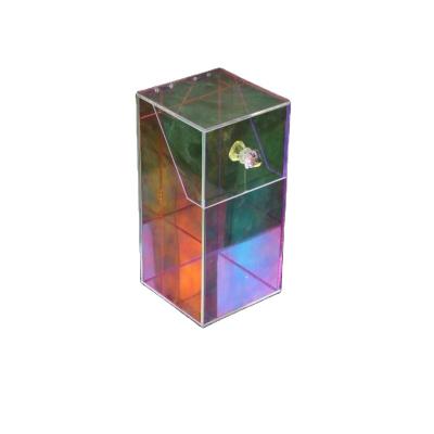 China Stored Acrylic Glare Pen Container Brush Flip Cover Shining Storage Makeup Container Desktop Storage Box for sale