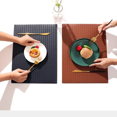 China Hotel Furnishings Customized Leather Stocked Food Western Dish Mat for sale