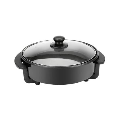 China Household Round Cast Iron 1500w Electric Skillet With Nonstick Coating Electric Pizza Maker for sale