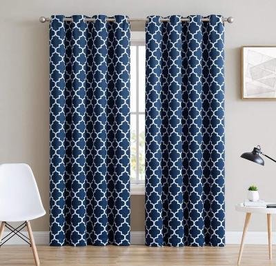 China Blackout Fire Retardant Curtain Printing Luxury Curtains For Living Room And Bedroom for sale