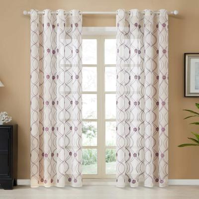 China Wholesale Heat-insulation Sheer Embroidery Fabrics Curtain Living Room Curtain Fabric for sale