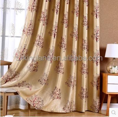 China Blackout 100% Polyester Jacquard Ended Curtains With 8 Metal Rings for sale