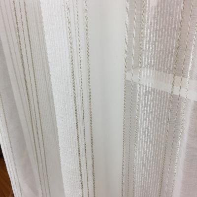 China Blackout 100% Sheer Polyester Canvas Stripe Curtain Fabric Net Curtain for sale