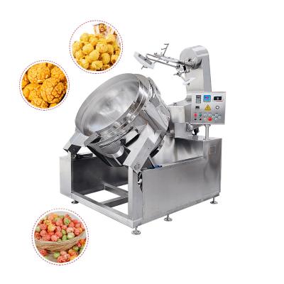 China Industrial Automatic Snacks Factory Large Capacity Caramel Flavors Gas Electric Popcorn Machine Commercial Popcorn Making Machine Production Line for sale